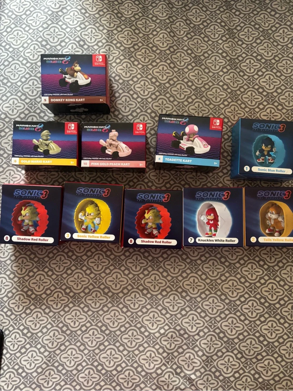 Nintendo Switch Mario Kart & Sonic Roller Collectible Figure Set - Multicolor
